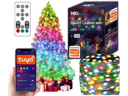 Vánoční stromek světla SMART LED pásek WIFI TUYA 20m USB