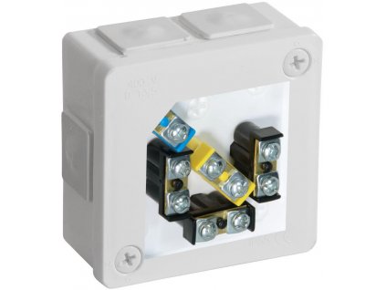 Povrchová krabice se svorkami 6 vstupů VIPLAST VP-22 BÍLÁ IP55 86x86x40mm 022-51