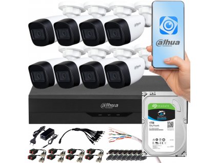 Sledovací sada Dahua XVR 1TB 8 5MPx 2,8mm dome kamer