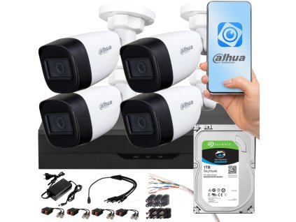 Sledovací sada Dahua XVR 1TB 4 5MPx 2,8mm rohové kamery
