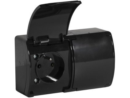 gniazdo natynkowe podwjne z uziemieniem z klapk viplast koala czarne ip44 16205 1b7783543596d