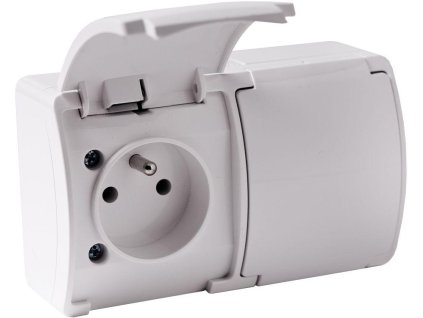 gniazdo natynkowe podwjne z uziemieniem z klapk viplast koala biae ip44 16201 7f5881d4c4d3b