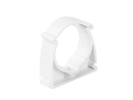 Uzavíratelný bílý držák elektroinstalačních trubek UZE-37 (BALENÍ 50ks)
