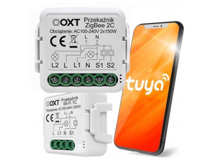 Modul OXT mini 2 obvodů ZigBee Tuya
