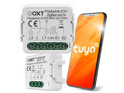 Modul ZigBee OXT mini 2 obvody bez N Tuya
