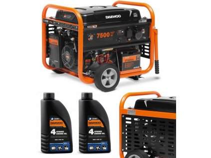 DAEWOO GENERÁTOR GDA 8500E 7,0 kW + 2x OLEJ GENERÁTOR SAE 10W-30 DWO 600