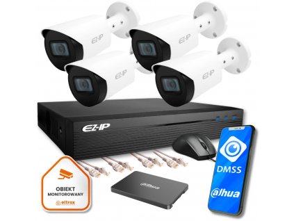 IP dohledová sada Ultra 4B EZ-IP by Dahua 4 FullHD kamery SSD1TB EZI-B120-F2 EZN-104E1-P4
