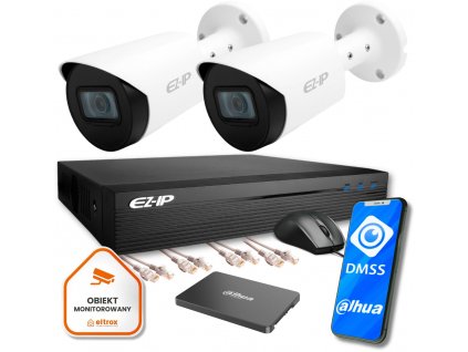 IP dohledová sada Ultra 2B EZ-IP by Dahua 2 FullHD kamery SSD1TB EZI-B120-F2 EZN-104E1-P4