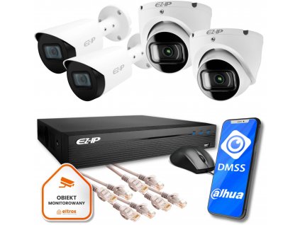 IP dohledová sada Combo 4BT EZ-IP od společnosti Dahua 4 FullHD kamery EZN-104E1-P4