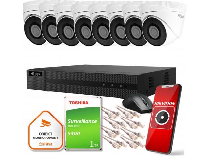 Hilook dohledová sada 8 IP kamer IPCAM-T2 1TB disk