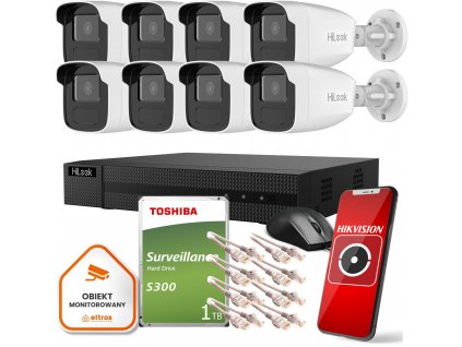 Hilook dohledová sada 8 IP kamer IPCAM-B2-50IR 1TB disk