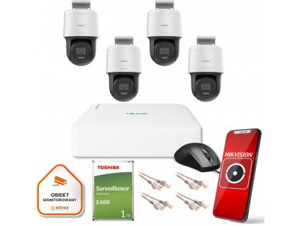 Hilook dohledová sada 4 IP kamery PTZ-N2MP 1TB disk