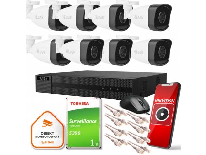 Hilook dohledová sada 8 IP kamer IPCAM-B5 1TB disk