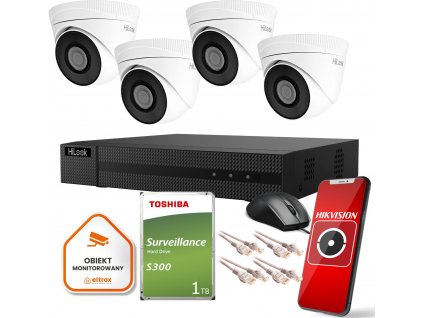 Hilook dohledová sada 4 IP kamery IPCAM-T5 1TB disk