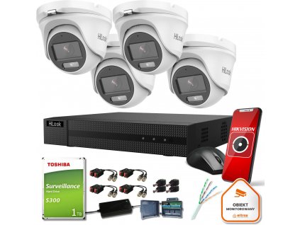 Hilook dohledová sada 4 IP kamer TVICAM-T5M-20DL 1TB disk