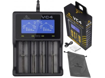 Nabíječka baterií pro Li-ion / Ni-MH AA / AAA / 18650 válcové baterie Xtar VC4
