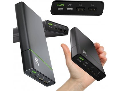 POWERBANK Green Cell PowerPlay Ultra 26800mAh RYCHLÉ NABÍJENÍ 128W 2x USB-C PD 2x USB-A UC