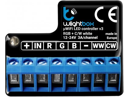 BLEBOX wLightBox v3 WiFi i/o modul 1x binární vstup 1x RGBW/CCT LED výstup