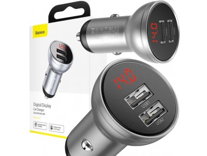 CAR CHARGER Baseus Digital Display CCBX-0S 24W 4,8A 2x USB-A GREY