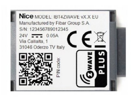 Rozhraní NICE IBT4ZWAVE