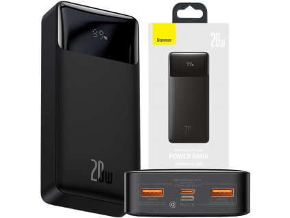 Powerbanka Baseus Bipow Digital Display PPBD050501 20000mAh 20W PD QC 3.0 2x USB-A 1x USB-C + KABEL