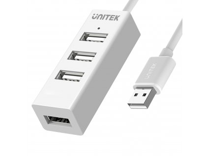 Adaptér Unitek HUB 4xUSB 2.0 mini bílý