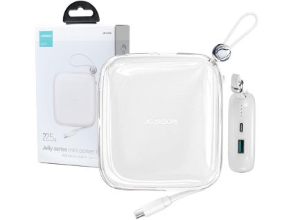 POWERBANK Joyroom Jelly Series JR-L002 10000mAh 22,5W PD QC S KABELEM 1x USB-A 1x USB-C BÍLÁ