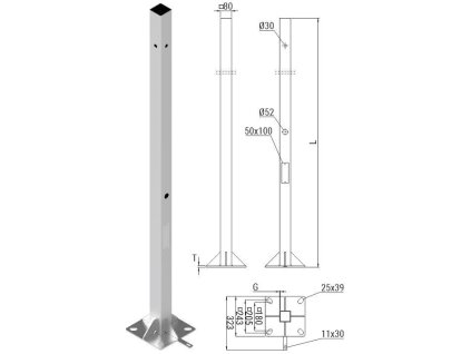 ATS SKAM1/3 sloupek pro montáž kamer CCTV