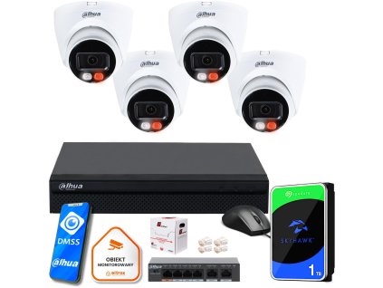 IP dohledový set Dahua Basic NVR 4 dome kamery 4MPx