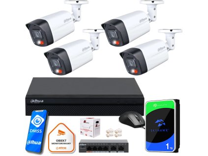 IP dohledová sada Dahua Basic NVR 4 kamery s rohem 4MPx