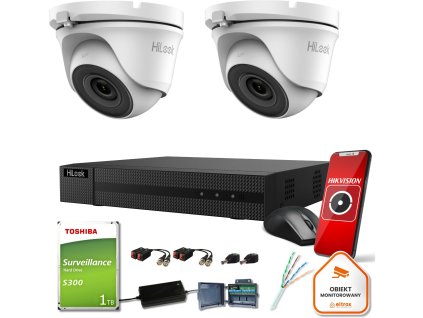 Hilook sledovací sada 2 2mpx kamer TVICAM-T2M s 1TB pevným diskem