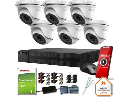 Sledovací sada 6 2mpx kamer Hilook TVICAM-T2M s 1TB pevným diskem