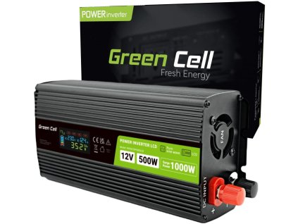 przetwornica napicia green cell powerinverter lcd 12v 230v 500w1000w czysta sinusoida d275482c0b8fa