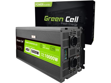 Green Cell INVGC48P5000LCD 48V -> 230V 5000/10000W čistý sinus
