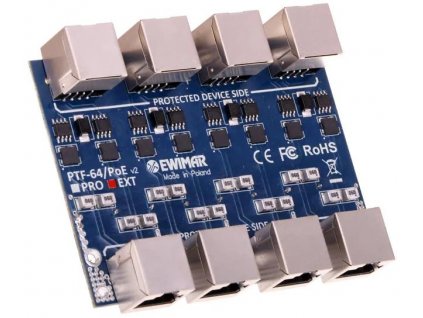 eWIMAR PTF-64-EXT/PoE 4-kanálový modul svodiče přepětí LAN Gigabit Ethernet