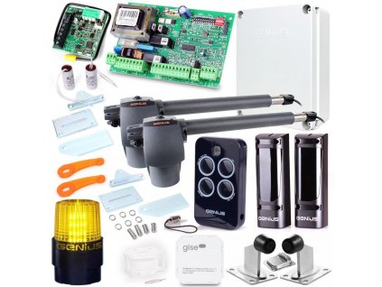 Sada Genius G-Bat 400 pro 8m dvoukřídlou bránu (lampa + patka + nárazníky + modul Wi-Fi)