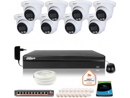 DAHUA IP dohledová sada 8 5Mpx dome kamer 3Z39232T8