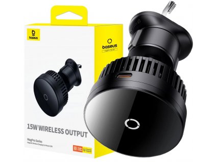 NABÍJEČKA DO AUTA Baseus MagPro C40164100121-00 Qi 15W MagSafe na síťce černá