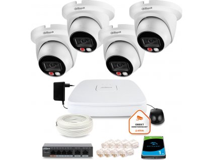 DAHUA IP dohledová sada 4 2Mpx dome kamer 0Z36302T4