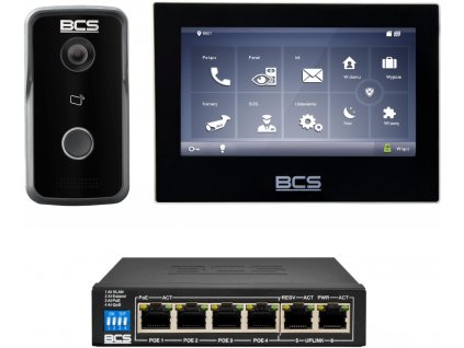 Systém BCS IP Video Door Entry BCS Line Panel BCS-PAN1300B-S Monitor BCS-MON7700B-S Switch BCS-B-SP0402
