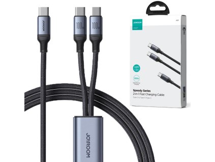 kabel 2w1 usbc 2x usbc joyroom speedy sa211t2 150cm 100w w oplocie czarny b0f8440cdaf0c