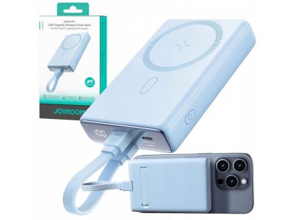 Joyroom Powerbank JR-PBM01 10000mAh 20W 1x USB-C 2x Lightning modrý + kabel