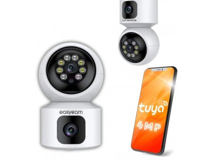 EasyCam IP PTZ kamera vnitřní duální WiFi Tuya 4MP (2MP + 2MP) EC-4PT2DL-FL