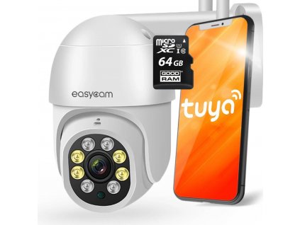 EasyCam venkovní WiFi PTZ kamera Tuya 4MP EC-4PT4L4IR + 64GB paměťová karta Goodram