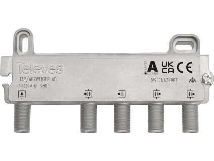Televes 5...1220MHz 9dB F 4D koncová odbočka ref 519441
