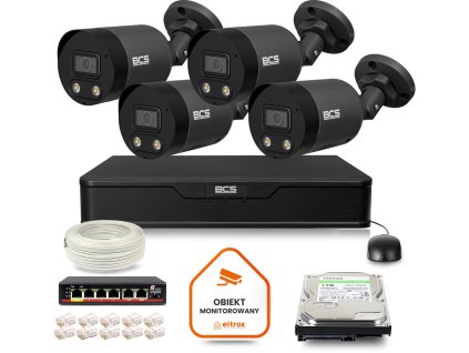 Sada BCS Point IP Surveillance Kit 4x kamera BCS-P-TIP25FSR3L2-Ai2-G DVR s 1TB diskem
