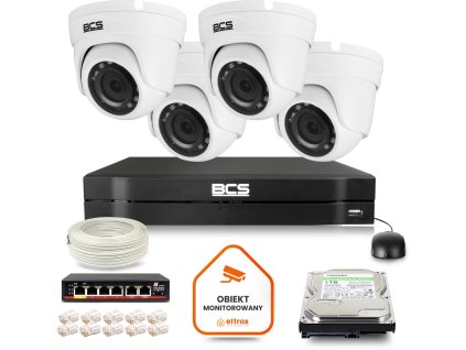 Sada BCS Line IP Surveillance Kit 4x kamera BCS-L-EIP12FR3 DVR s 1TB HDD