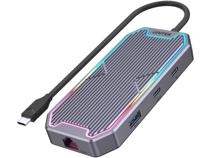 Unitek Hub USB-C HDMI RJ45 3,5mm audio 100W 10Gbps D1029A