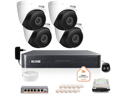 Základní sada pro IP dohled BCS 4x BCS-B-EIP45VSR3(2.0) kamera DVR s 1TB HDD