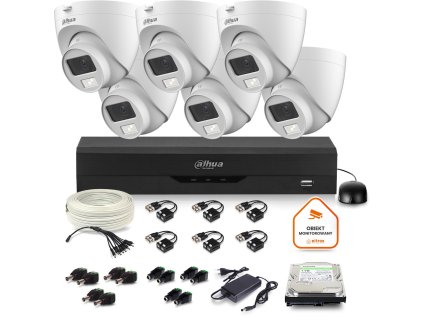 Dohledová sada Dahua 6x dome kamera HAC-HDW1500CLQ-IL-A-0280B-S2 1TB IR 20m 51mp